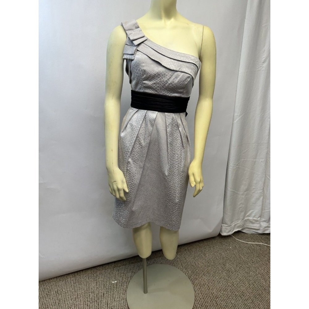 DB Studio White Stretch Light Gray Dress Size 2
